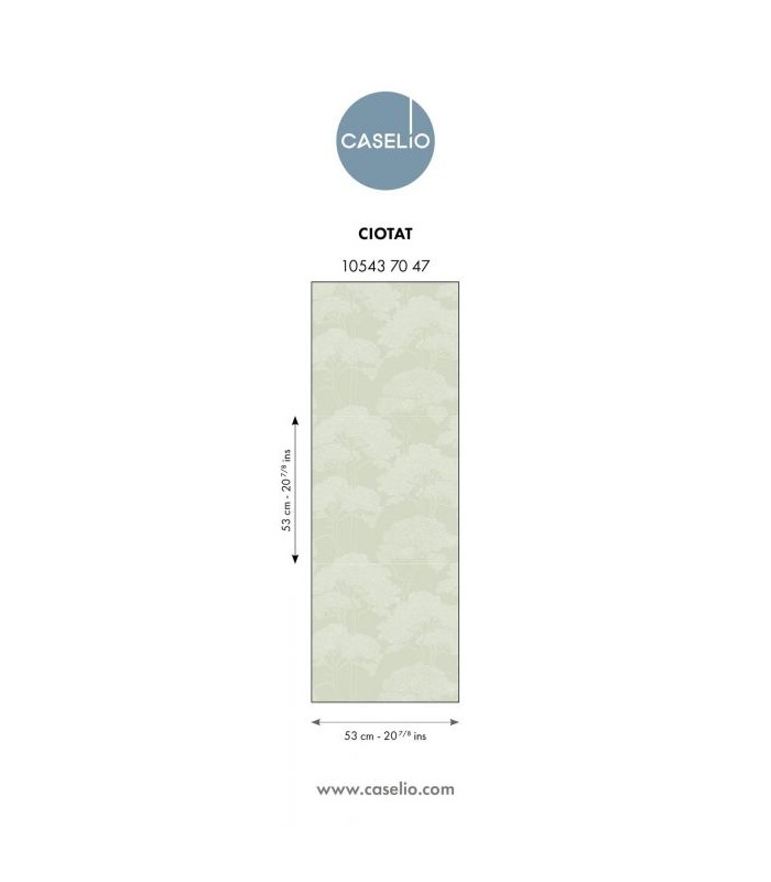 Papier Peint LA CIOTAT VERT BLANC - Collection AZUR - CASELIO - Réf. AZU105437047