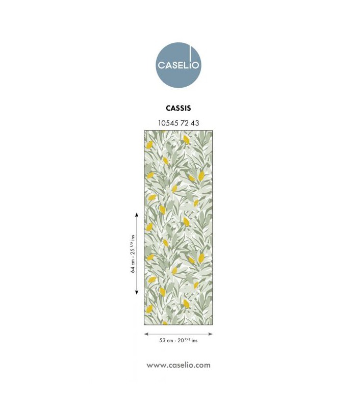 Papier Peint CASSIS VERT KAKI JAUNE - Collection AZUR - CASELIO - Réf. AZU105457243