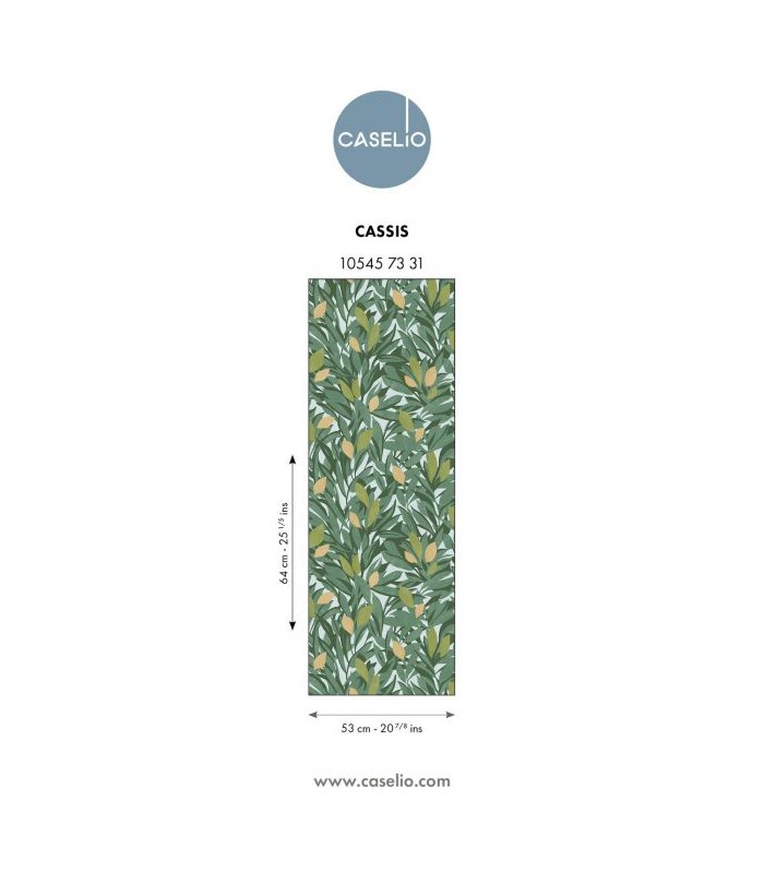 Papier Peint CASSIS VERT MOUSSE ORANGE - Collection AZUR - CASELIO - Réf. AZU105457331