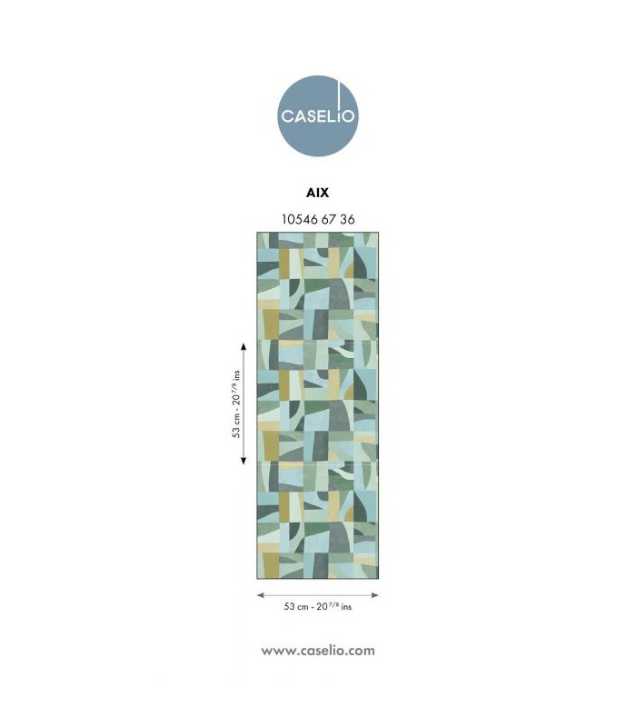 Papier Peint AIX BLEU OCEAN VERT - Collection AZUR - CASELIO - Réf. AZU105466736
