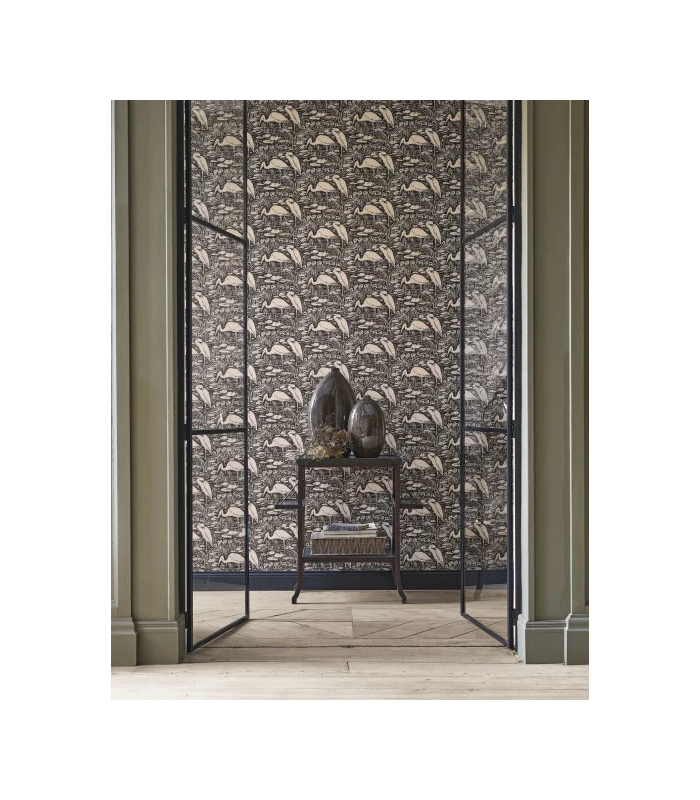 Papier peint EUPHRATE NOIR REGLISSE - Collection Babylone - CASADECO - Ref. BBLN89739270