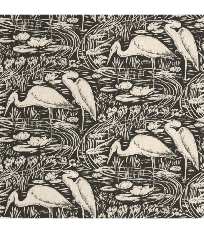 Papier peint EUPHRATE NOIR REGLISSE - Collection Babylone - CASADECO - Ref. BBLN89739270