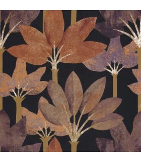 Papier peint BABEL ENCRE / ROUILLE - Collection Babylone - CASADECO - Ref. BBLN89718644