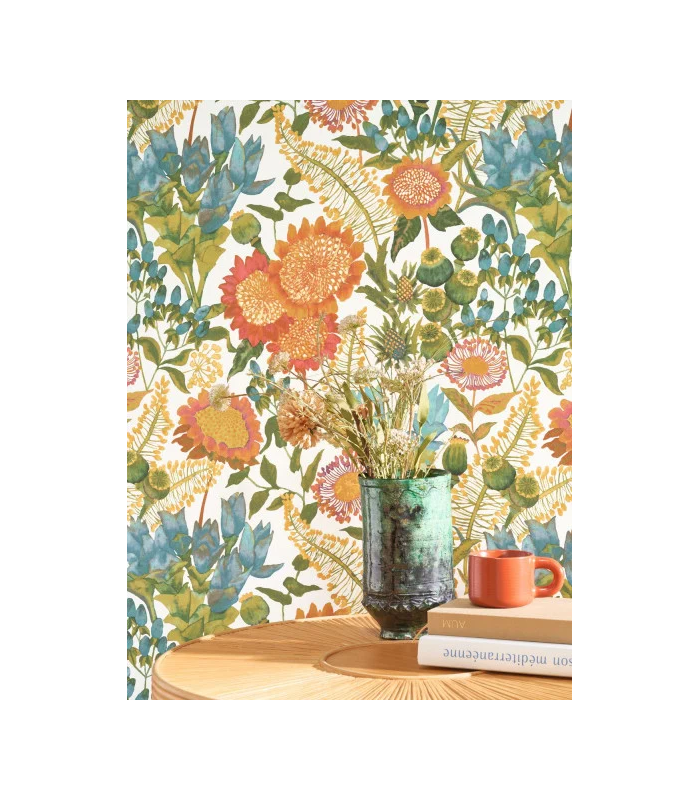 Papier peint SAINT-PAUL DE VENCE VERT FORET - FUSCHIA - Collection Échappée Belle - CASADECO - Réf.ECHA89816472