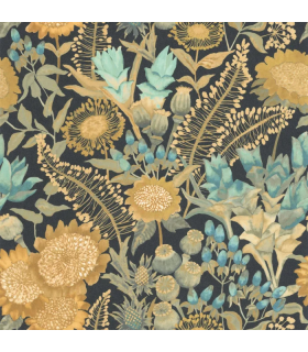 Papier peint SAINT-PAUL DE VENCE VERT CYPRES - TURQUOISE - Collection Échappée Belle - CASADECO - Réf.ECHA89816707