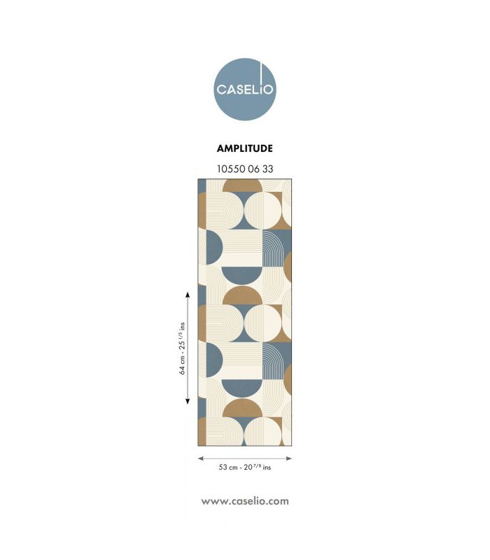 Papier Peint AMPLITUDE BLEU CAMEL - Collection GRAPHIC - CASELIO - Réf. GPC105500633