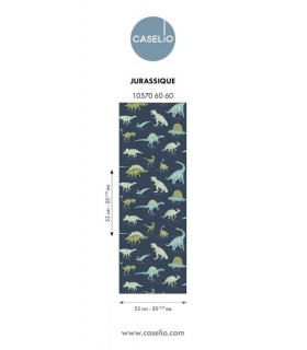 Papier Peint JURASSIQUE BLEU NUIT - Collection LES MINIS MONDES - CASELIO - Réf. MNM105706060
