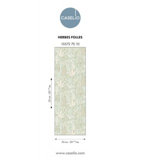 Papier Peint HERBES FOLLES VERT AMANDE - Collection LES MINIS MONDES - CASELIO - Réf. MNM105727010