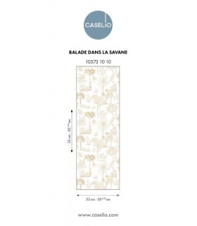 Papier Peint BALADE DANS LA SAVANE BEIGE - Collection LES MINIS MONDES - CASELIO - Réf. MNM105731010