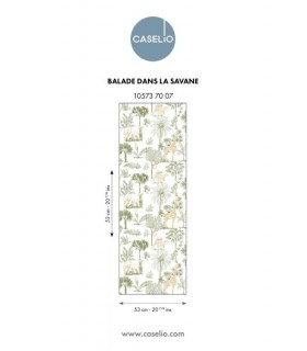 Papier Peint BALADE DANS LA SAVANE VERT - Collection LES MINIS MONDES - CASELIO - Réf. MNM105737007