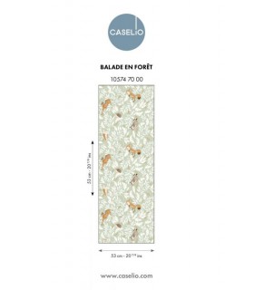 Papier Peint BALADE EN FORET VERT AMANDE - Collection LES MINIS MONDES - CASELIO - Réf. MNM105747000