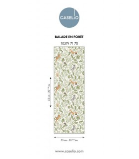 Papier Peint BALADE EN FORET VERT KAKI - Collection LES MINIS MONDES - CASELIO - Réf. MNM105747170