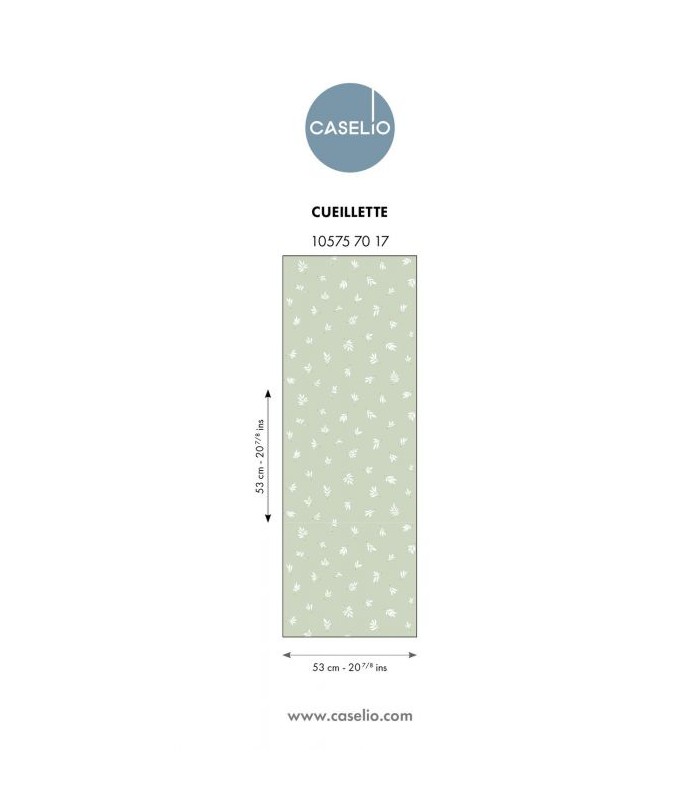Papier Peint CUEILLETTE VERT AMANDE - Collection LES MINIS MONDES - CASELIO - Réf. MNM105757017