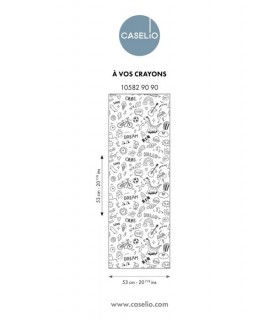 Papier Peint A VOS CRAYONS NOIR - Collection LES MINIS MONDES - CASELIO - Réf. MNM105829090