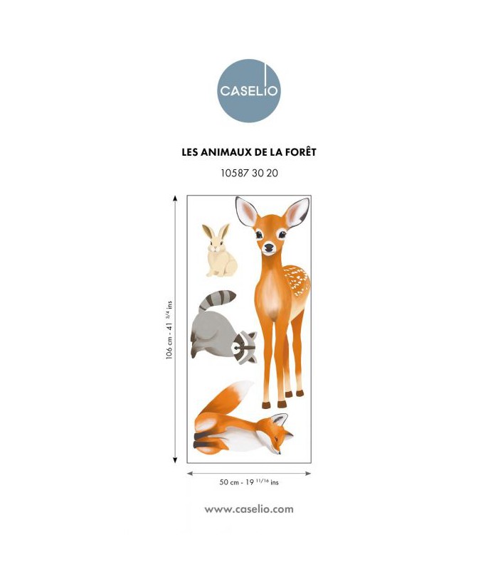 Papier Peint DECOR PRE ENCOLLE ANIMAUX DE LA FORET MARRON - Collection LES MINIS MONDES - CASELIO - Réf. MNM105873020