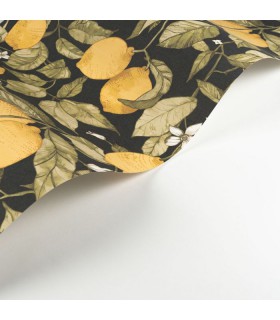 Papier Peint LEMON TREE JAUNE CITRON / ARDOISE - Collection SOLIFLORE - CASADECO - Réf. SOLI200272727