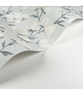 Papier Peint COTTON FLOWER BLEU ACIER - Collection SOLIFLORE - CASADECO - Réf. SOLI200296226