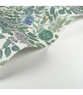 Papier Peint GARDEN FLOWERS BLEU / VERT - Collection SOLIFLORE - CASADECO - Réf. SOLI200316776