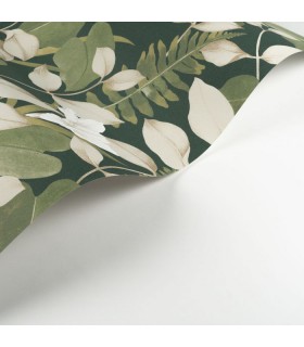 Papier Peint ROYAL LILY ARGILE VERTE - Collection SOLIFLORE - CASADECO - Réf. SOLI200267808