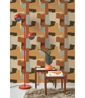 Papier Peint GRAPHIC GAME TERRE DE SIENNE - Collection COLOR GAME - CASADECO - Réf. GAME200603223