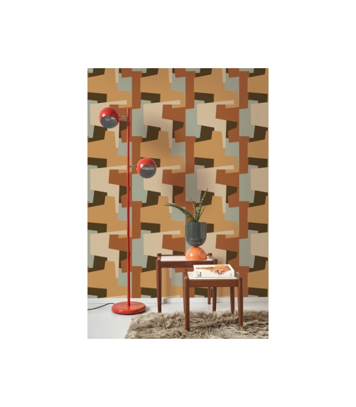 Papier Peint GRAPHIC GAME TERRE DE SIENNE - Collection COLOR GAME - CASADECO - Réf. GAME200603223