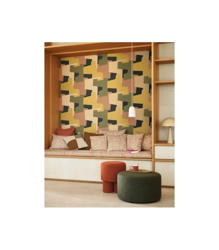 Papier Peint GRAPHIC GAME KAKI - Collection COLOR GAME - CASADECO - Réf. GAME200607337