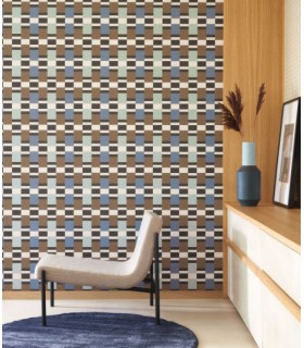 Papier Peint CHESS GAME MARRON / BLEU - Collection COLOR GAME - CASADECO - Réf. GAME200622626