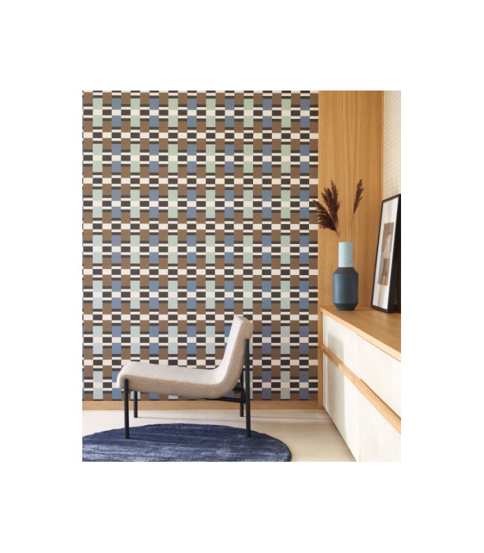 Papier Peint CHESS GAME MARRON / BLEU - Collection COLOR GAME - CASADECO - Réf. GAME200622626