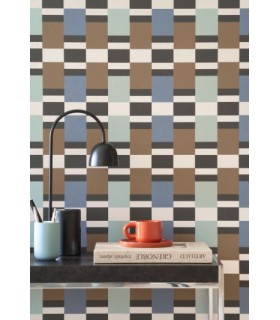 Papier Peint CHESS GAME MARRON / BLEU - Collection COLOR GAME - CASADECO - Réf. GAME200622626