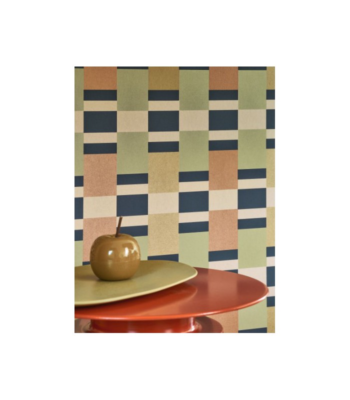 Papier Peint CHESS GAME VERT / OCRE - Collection COLOR GAME - CASADECO - Réf. GAME200627202