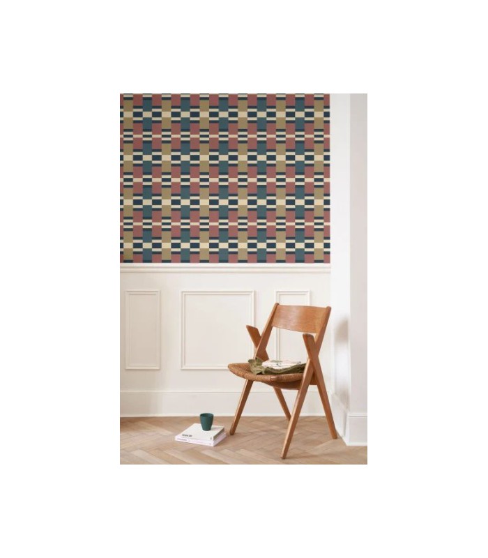 Papier Peint CHESS GAME BORDEAUX / BLEU - Collection COLOR GAME - CASADECO - Réf. GAME200628668