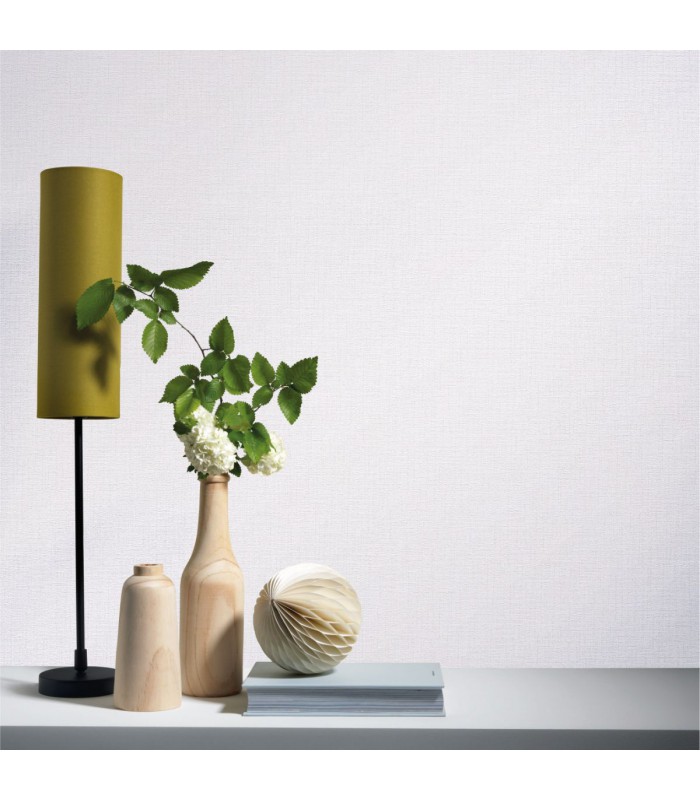 ERISMANN Papier Peint Vinyle Expansé sur Intissé Tweed Léger Blanc réf. 6432-01