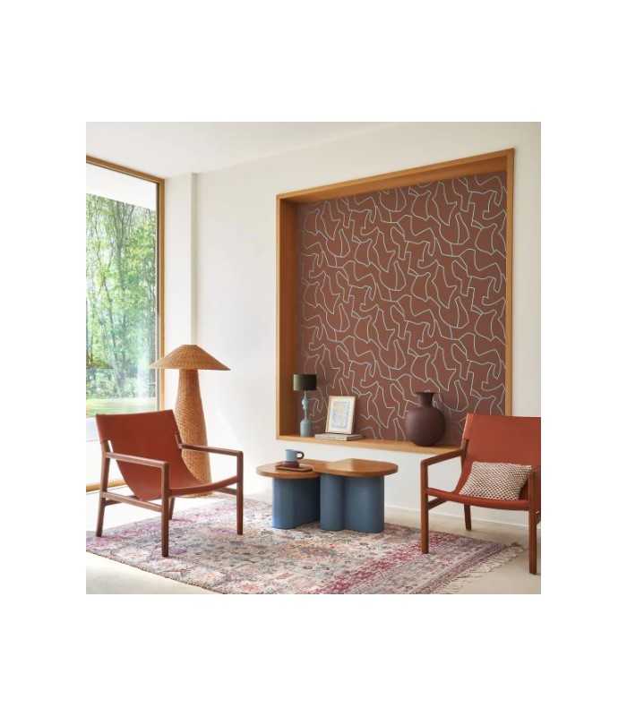 Papier Peint MAZE GAME BORDEAUX - Collection COLOR GAME - CASADECO - Réf. GAME200618606