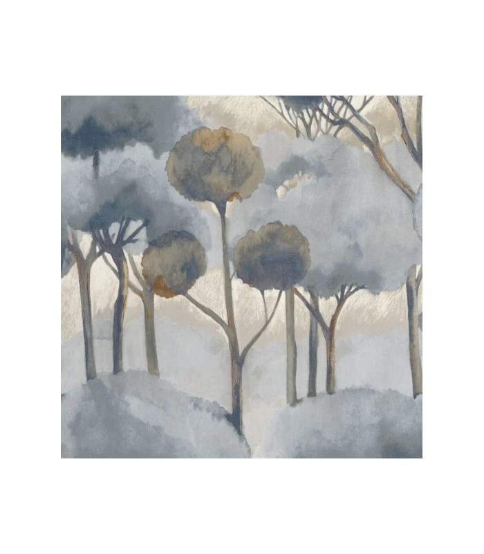 Papier Peint FORET DES LANDES BLEU ORAGE - Collection SENTIERS DES DUNES - CASADECO - Réf. SENT200926312