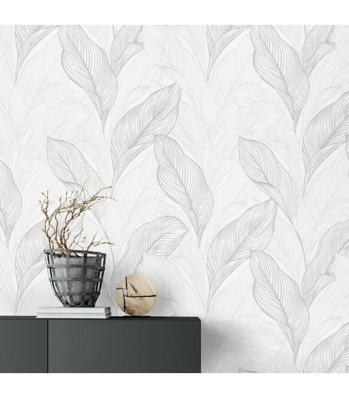 Papier Peint Vinyle Expansé sur Intissé Motif Calla Gris – Erismann - réf. 10282-31