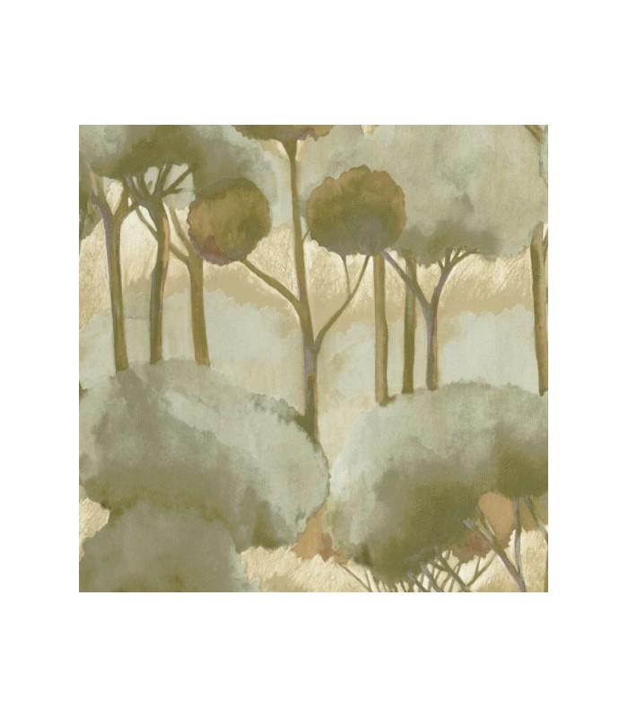 Papier Peint FORET DES LANDES VERT ARGILE - Collection SENTIERS DES DUNES - CASADECO - Réf. SENT200927530