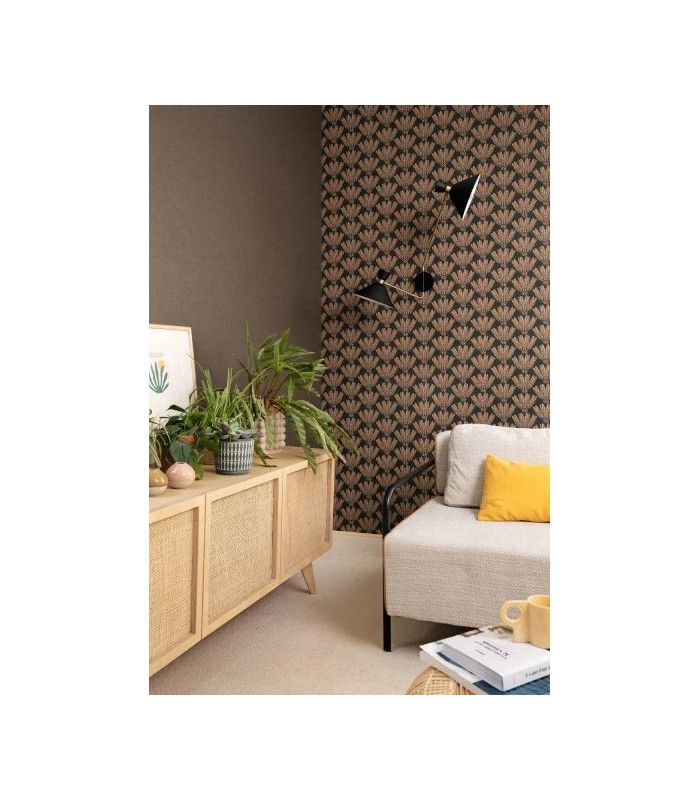 Papier Peint UNI NOIR CUIVRE - Collection BALADE - CASELIO - Réf. BLD100609020