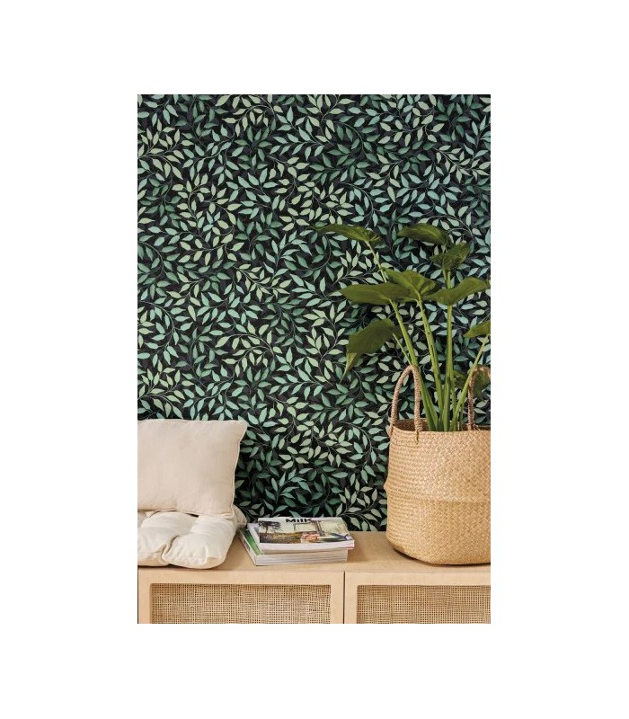 Papier Peint PRINTEMPS VERT EMERAUDE NACRE - Collection BALADE - CASELIO - Réf. BLD106117290