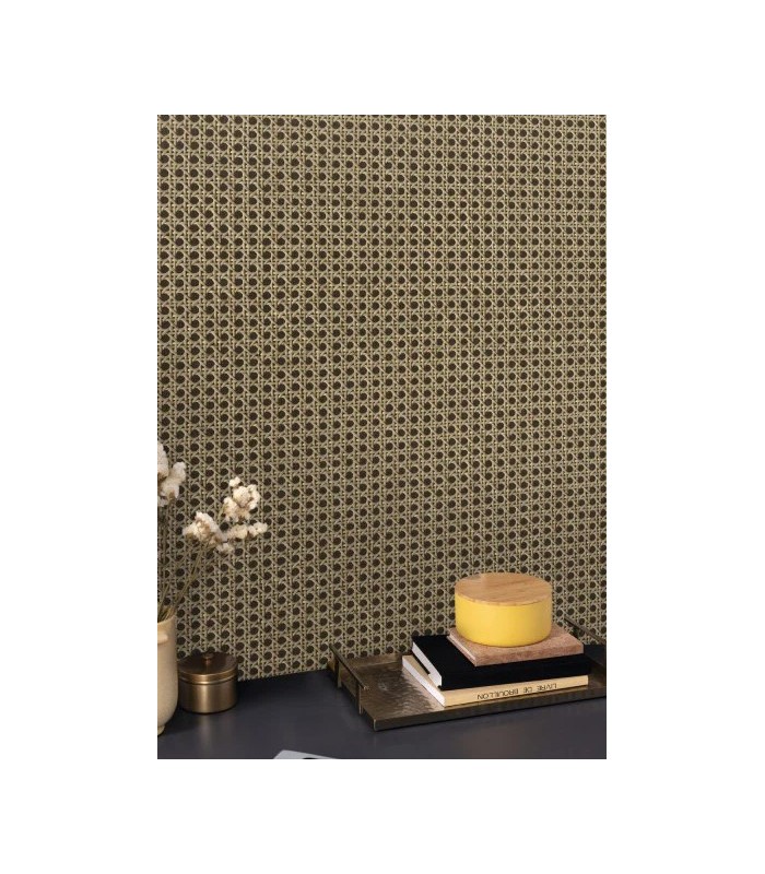 Papier Peint CANNAGE NOIR - Collection MATIERES - CASELIO - Réf. MMT106029014