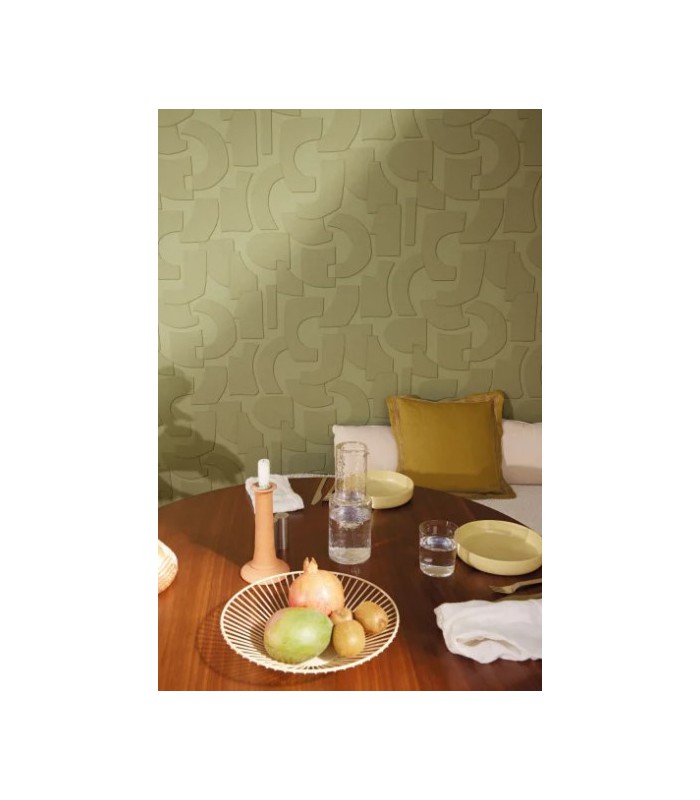 Papier Peint VOLUME VERT KAKI - Collection ORIGINE - CASELIO - Réf. OGN106057112