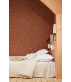 Papier Peint VOLUME TERRE DE SIENNE - Collection ORIGINE - CASELIO - Réf. OGN106058009