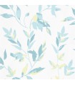 Papier peint vinyle expansé motif flore bleu et jaune Erismann réf. 10224-18