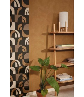 Papier Peint EMPREINTE TERRE CUITE NOIR - Collection ORIGINE - CASELIO - Réf. OGN106072098