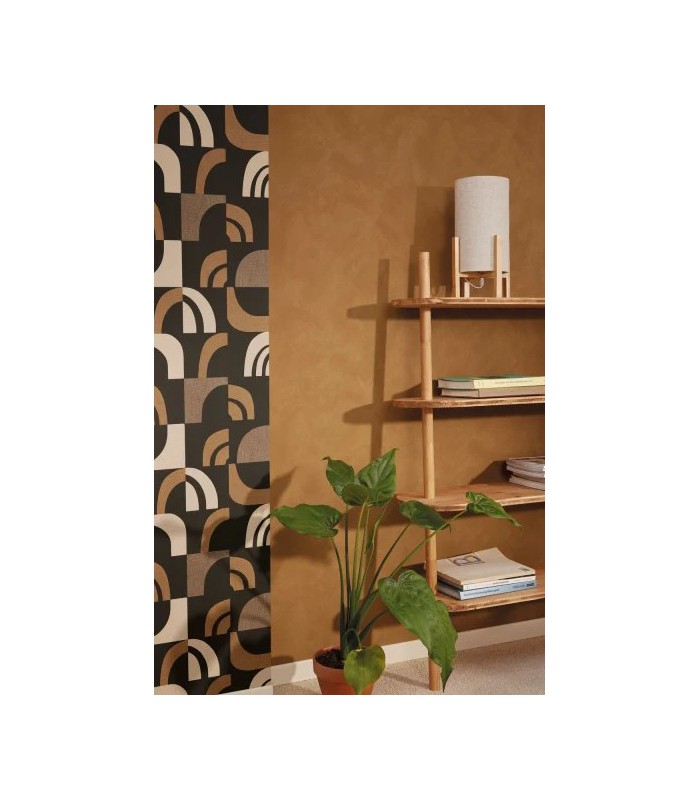 Papier Peint EMPREINTE TERRE CUITE NOIR - Collection ORIGINE - CASELIO - Réf. OGN106072098