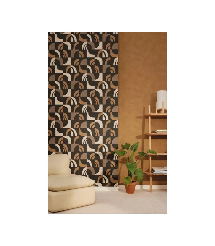 Papier Peint EMPREINTE TERRE CUITE NOIR - Collection ORIGINE - CASELIO - Réf. OGN106072098