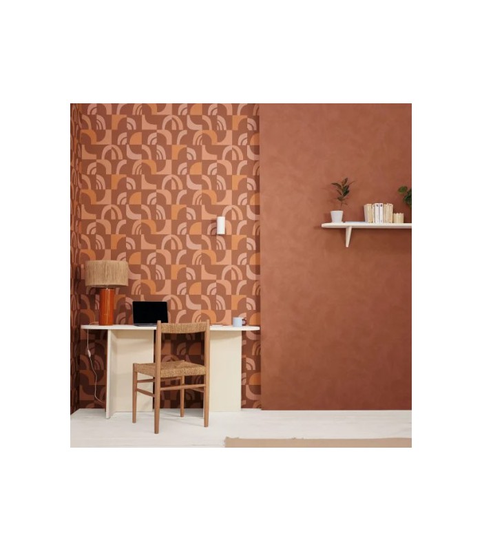 Papier Peint UNI LA CHAUX TERRE D OMBRE - Collection ORIGINE - CASELIO - Réf. OGN106089090