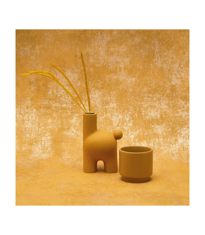 Papier peint Uni STONE JAUNE CURRY - Collection Stone 2 - Réf. STND80832661