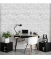 Papier peint vinyle grainé intissé brique gris Erismann 6318-10