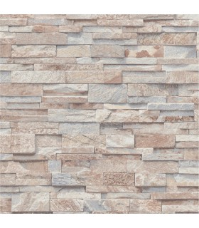 Papier Peint Vinyle Grainé sur Intissé Motif Parement Beige – Erismann - réf. 02363-10