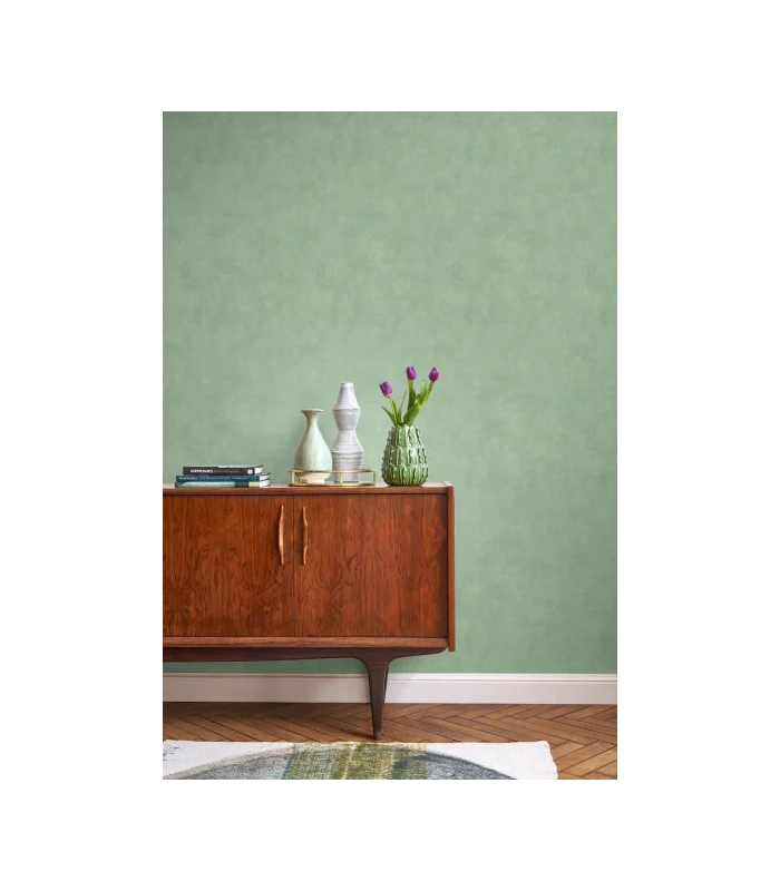 Papier peint Uni STONE VERT CEDRE - Collection Stone 2 - Réf. STND80837301